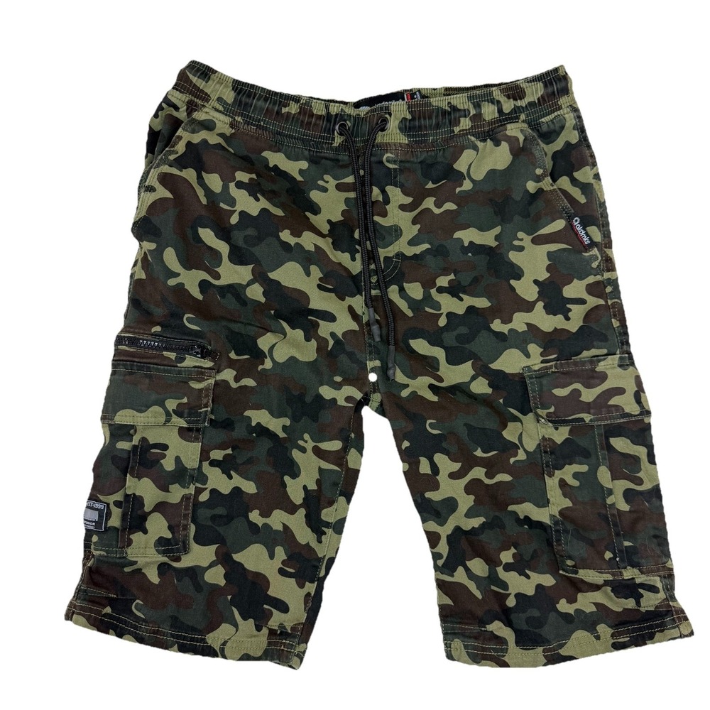 Akademiks Camo Cargo Men's Shorts Sz Large Drawstring Waist Y2K Utility